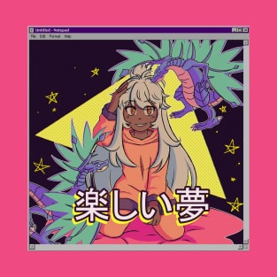 Vaporwavec aesthetic anime girl video game T-Shirt