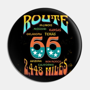 ROUTE 66 VINTAGE HIPPIE COLORFUL AMERICA Pin