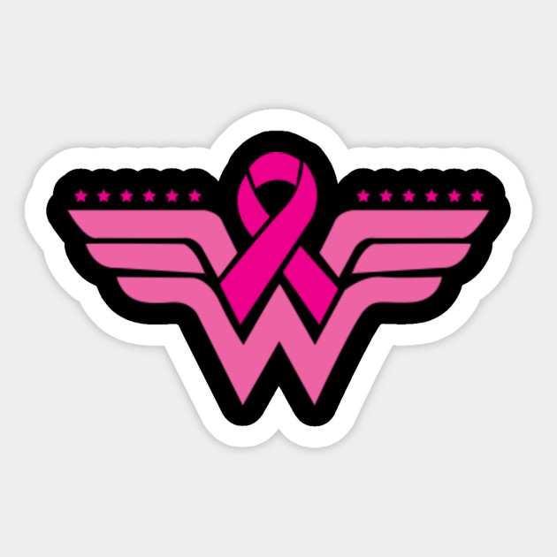 Super Hero Breast Cancer Awareness Tshirt With Pink Ribbon This Is A Perfect Addition For A Birthd Sticker Teepublic