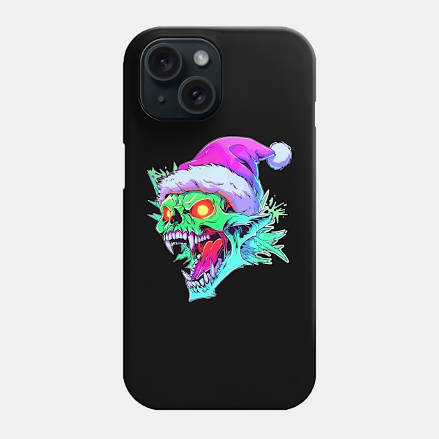 EDM Xmas Party Christmas Zombie Cat Phone Case by QQdesigns