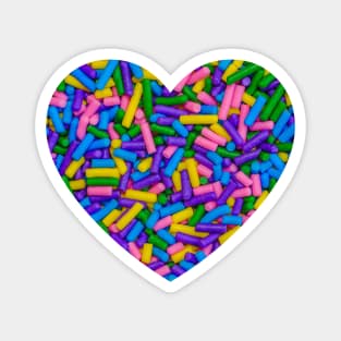 Colorful Neon Sprinkles Candy Heart Magnet