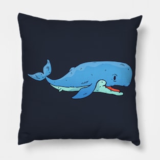 Cute Whale Illustration Pillow