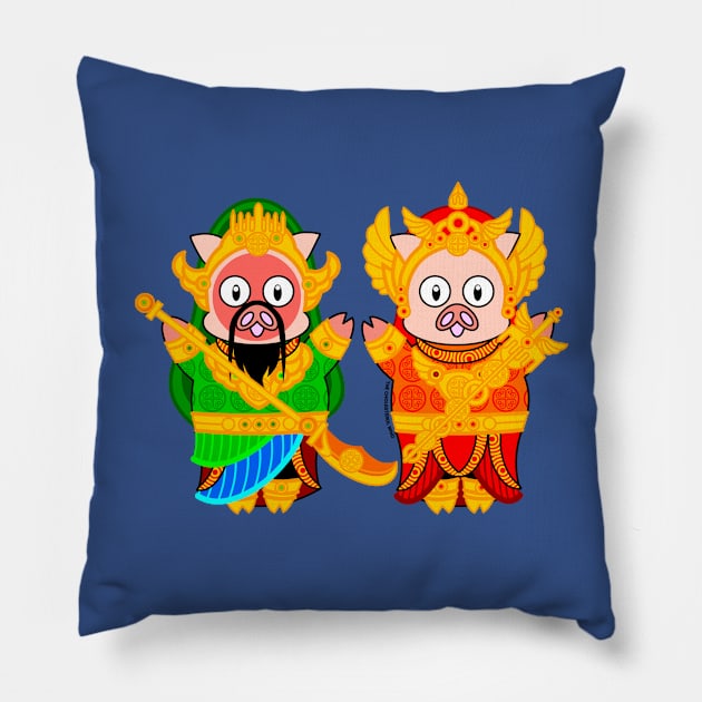 Piggy Generals Pillow by cholesterolmind