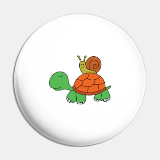 cute snail riding a tortoise Pin