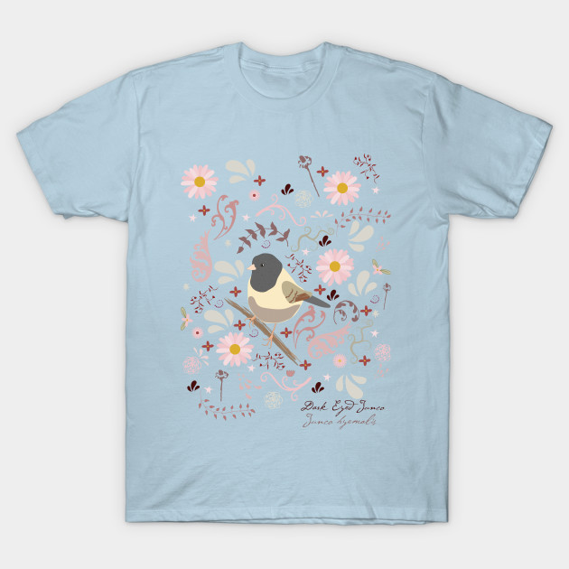 Discover Bird In The Garden Folk Art - Bird On A Branch - T-Shirt