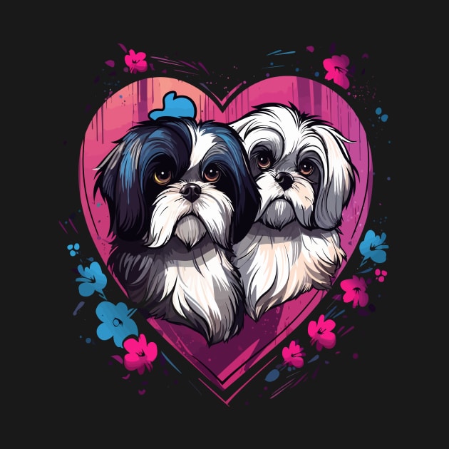 Shih Tzu Couple Valentine by JH Mart