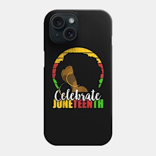 Celebrate Juneteenth Afro Woman Retro African Colors Phone Case