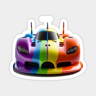 Fantasy Rainbow Racing Sports Car for Kids Magnet