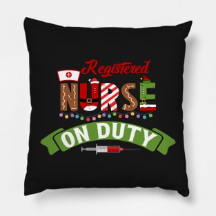 Funny Nurse Life Christmas Pun Quote Hilarious Joke Idea registered Pillow