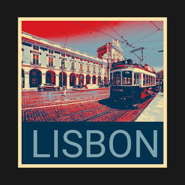 Lisbon in Shepard Fairey style design by Montanescu