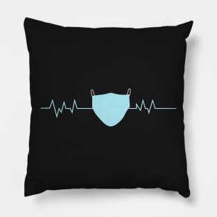 wear a  mask with ekg line Pillow