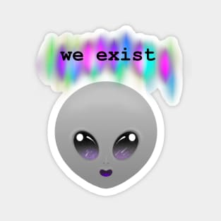 The Greys “We Exist” grey-asexual alien Magnet