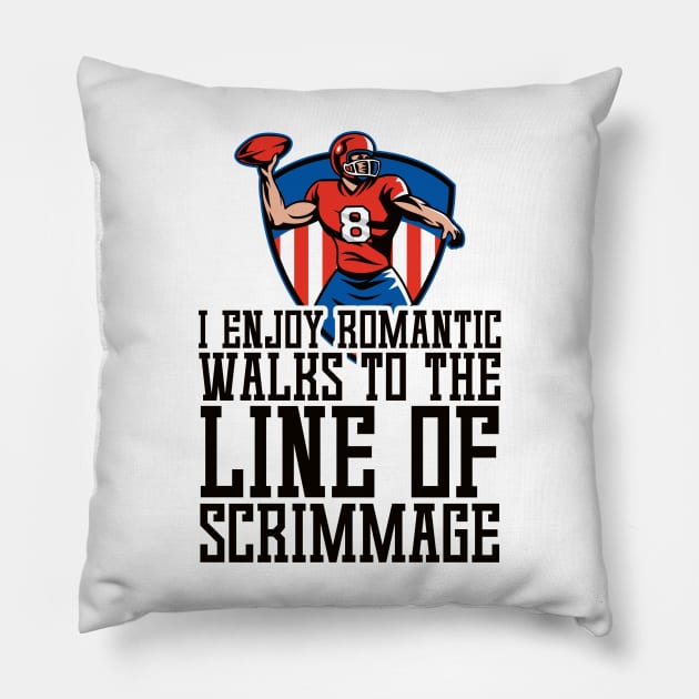 Line Of Scrimmage American Football Sports Pillow by Mellowdellow