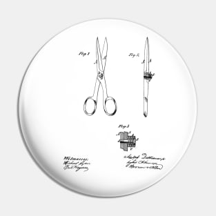 Shears and Scissors Vintage Patent Hand Drawing Pin