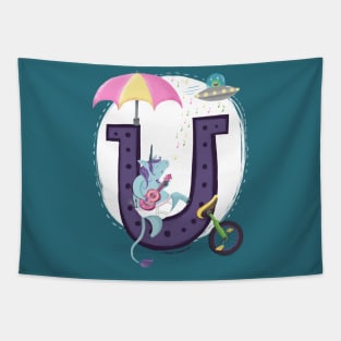 Letter U is for Unicorn - Cute Teachers Gifts Tapestry