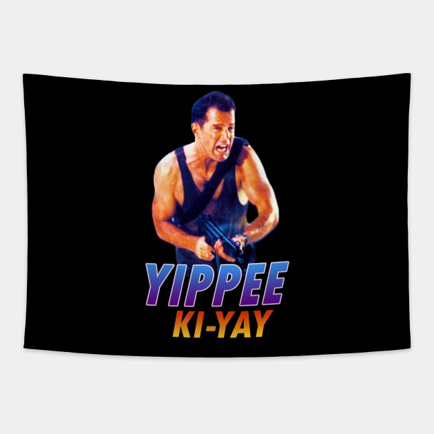 Yippee Ki-Yay Tapestry by Ladybird Etch Co.