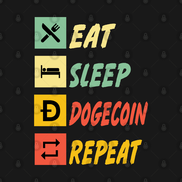 Eat Sleep Dogecoin Repeat Funny Crypto Elon MemesEat Sleep Dogecoin Repeat by Donebe