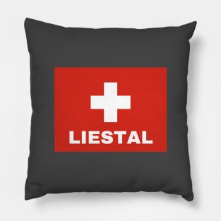 Liestal City in Swiss Flag Pillow