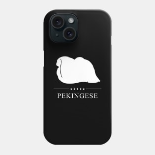 Pekingese Dog White Silhouette Phone Case