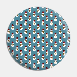 Blue Snowman Pattern Pin