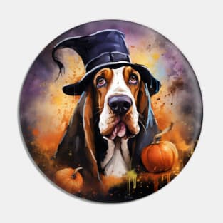 Halloween Basset hound Pin