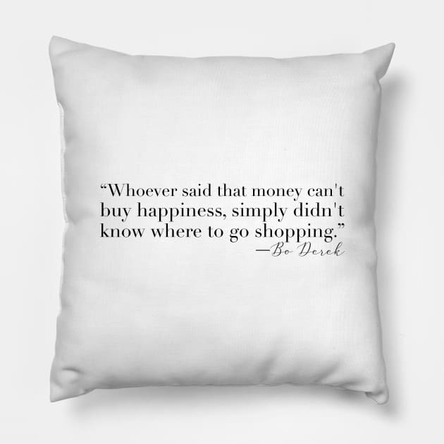 Money can't buy happiness Pillow by Madebykale