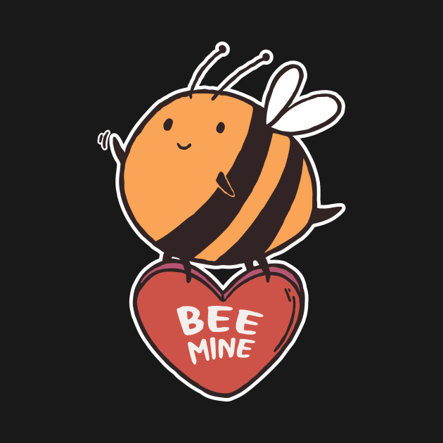 Bee Mine | Adorable Valentine | Bee Carrying Candy Heart by SLAG_Creative