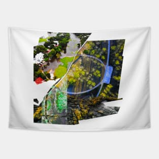 the landscape ecopop collage in city nature Tapestry