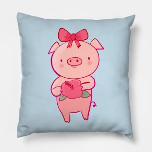 Cute pig and flower Pillow