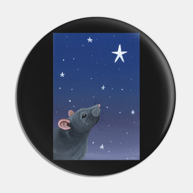 Stargazing Rat Pin by WolfySilver