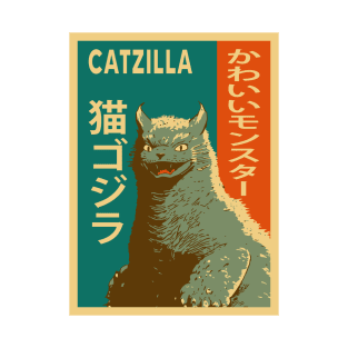 Catzilla. Cute monster T-Shirt