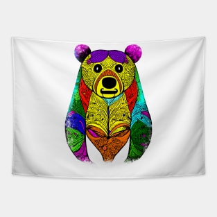 Bear rainbow multicolor Tapestry