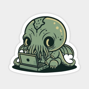 Chibi Cthulhu Programmer Magnet