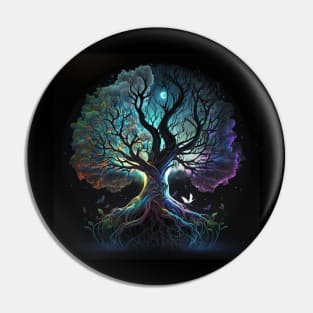 Tree of Life at Night - Celestial Glow Pin