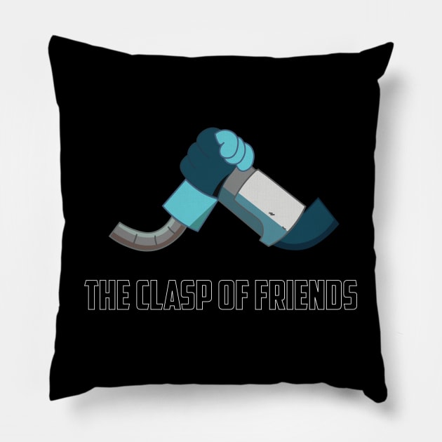 The Clasp of Friends Pillow by JJFDesigns