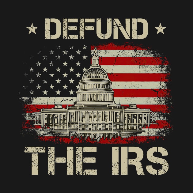 Funny Defund The IRS American Flag by Hawenog