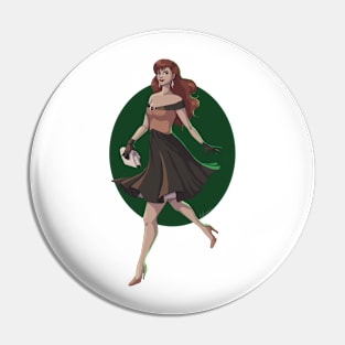 Elegant pinup on a green background Pin