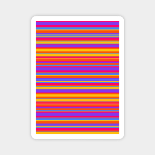 Orange, Pink and Purple Stripes Magnet