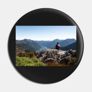 Resting During the Hike with Mountain view on Kepler Track Pin