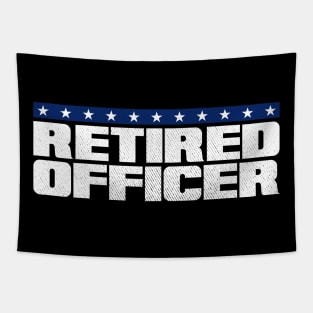 Retired Police Officer Proud Patriotic Officer American Flag Tapestry