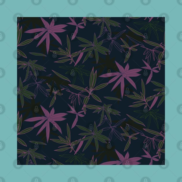 Dark Colored Leaves Pattern by Patternos