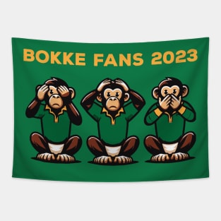 Bokke Fans 2023 Funny | South African Monkeys | Bokbefok Rugby | Afrikaans Origin | Go Bokke Tapestry