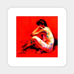 Nude on Red Magnet