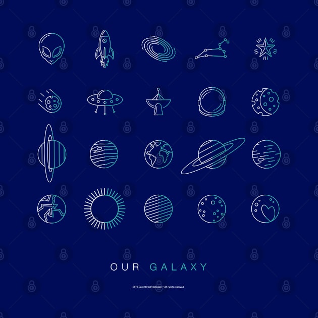 'Our Galaxy' Space Symbols Icons by BurchCreativeDesign