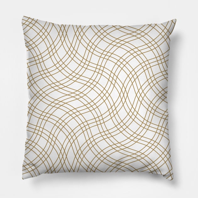 Thin Gold Lines Basket Weave Pillow by PSCSCo