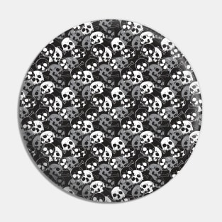 Ethereal Enigma: Intricate Patterned Skull Design Pin