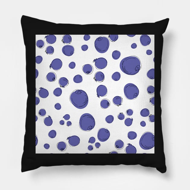 Who spilled the Blueberries? Pillow by MegMarchiando