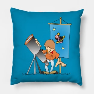 Boy with binoculars Pillow