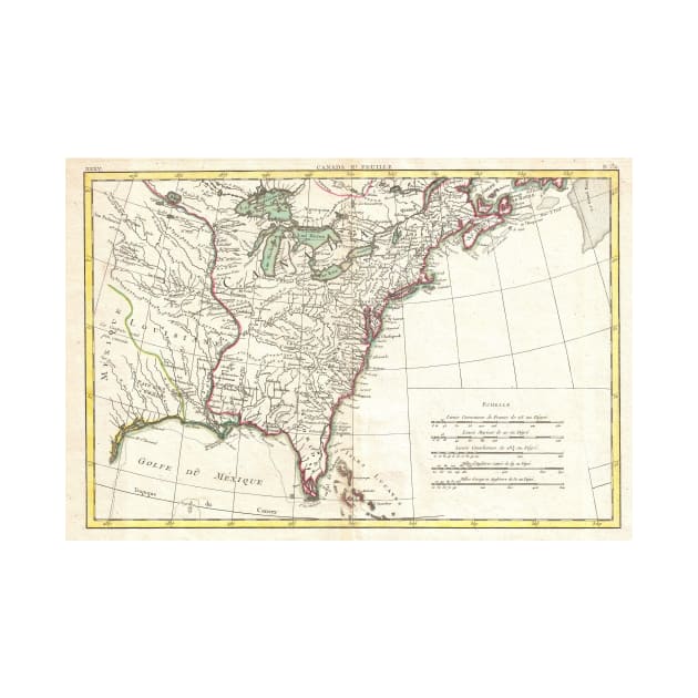 Thirteen Colonies Vintage Map (1776) by Bravuramedia