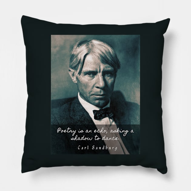 Carl Sandburg: Poetry is an echo, asking a shadow to dance. Pillow by artbleed